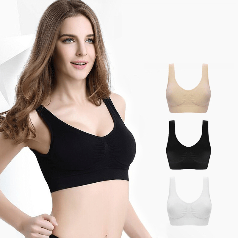 Hot Sales Custom Logo Plus Size Wide Shoulder Strap No Pad Brassiere Women Seamless Big Size Nylon Top Bra 1