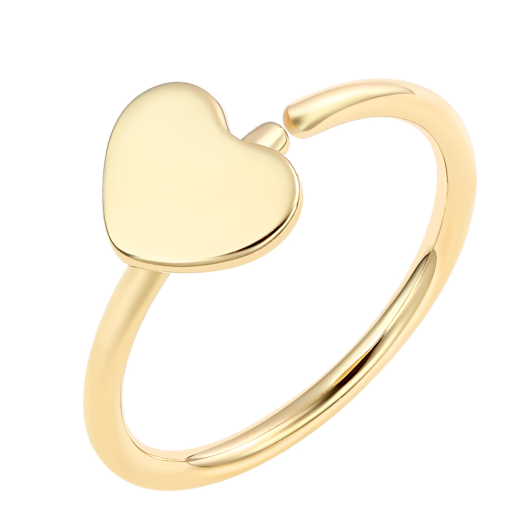 Eternal Metal 14k Solid Gold Plain Heart Nose <000000> Earring Piercing Hoop Navel<000000>labret Seamless Ring Jewelry 4