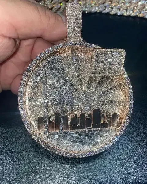 Hip Hop Jewelry Necklace Pendant Custom Luxury Iced Out Silver Vvs Cross Mossanite Custom Chain And Pendants 1