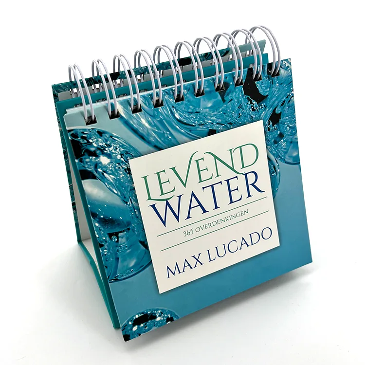 Wholesale Custom Full Color Printing Blue O Spiral Portable Desktop Desk Calendar 1