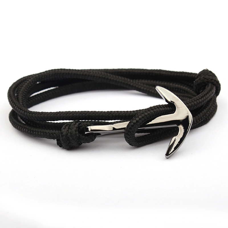Manufacturer Wholesale Fashionable Alloy Anchor Pendant Rope Bracelets Men And Women General Exquisite Bracelets 1