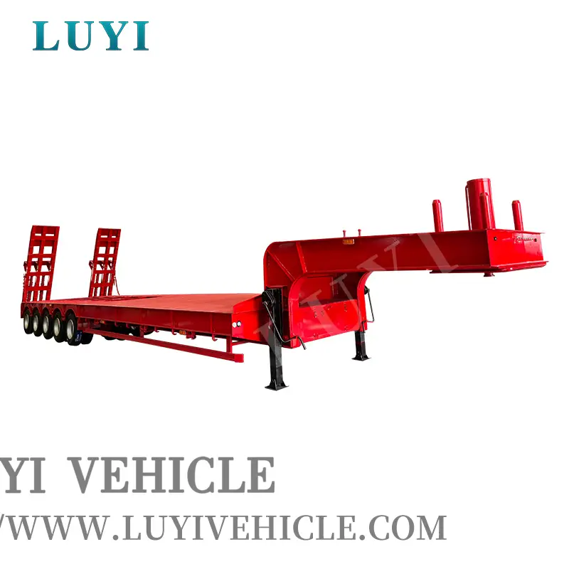 5 Axle Low flatbed semi-trailer Customizable 100T Heavy-Duty 1