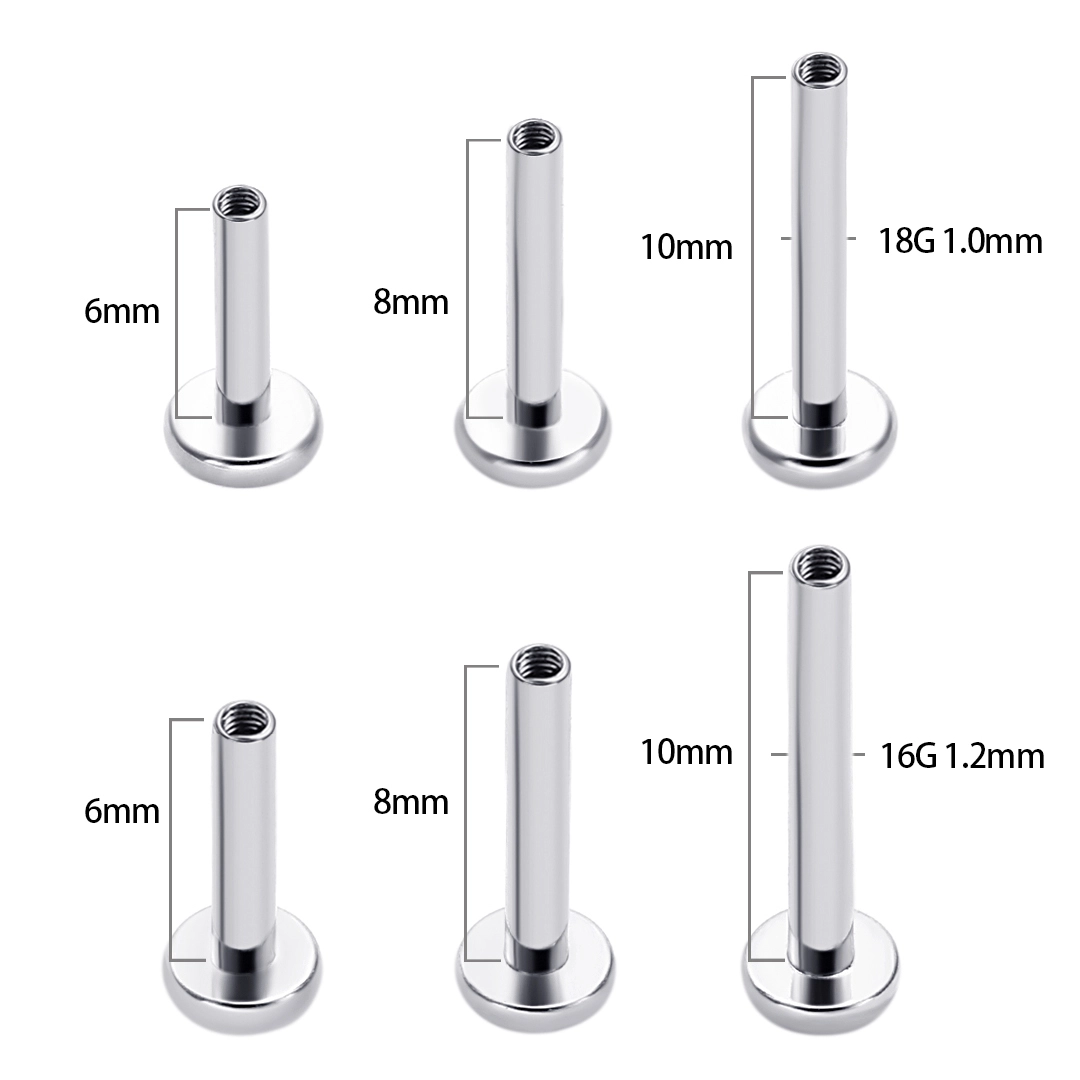 Eternal Metal Astm F136 Titanium Internally Threaded Labret Post Piercing Jewelry 1
