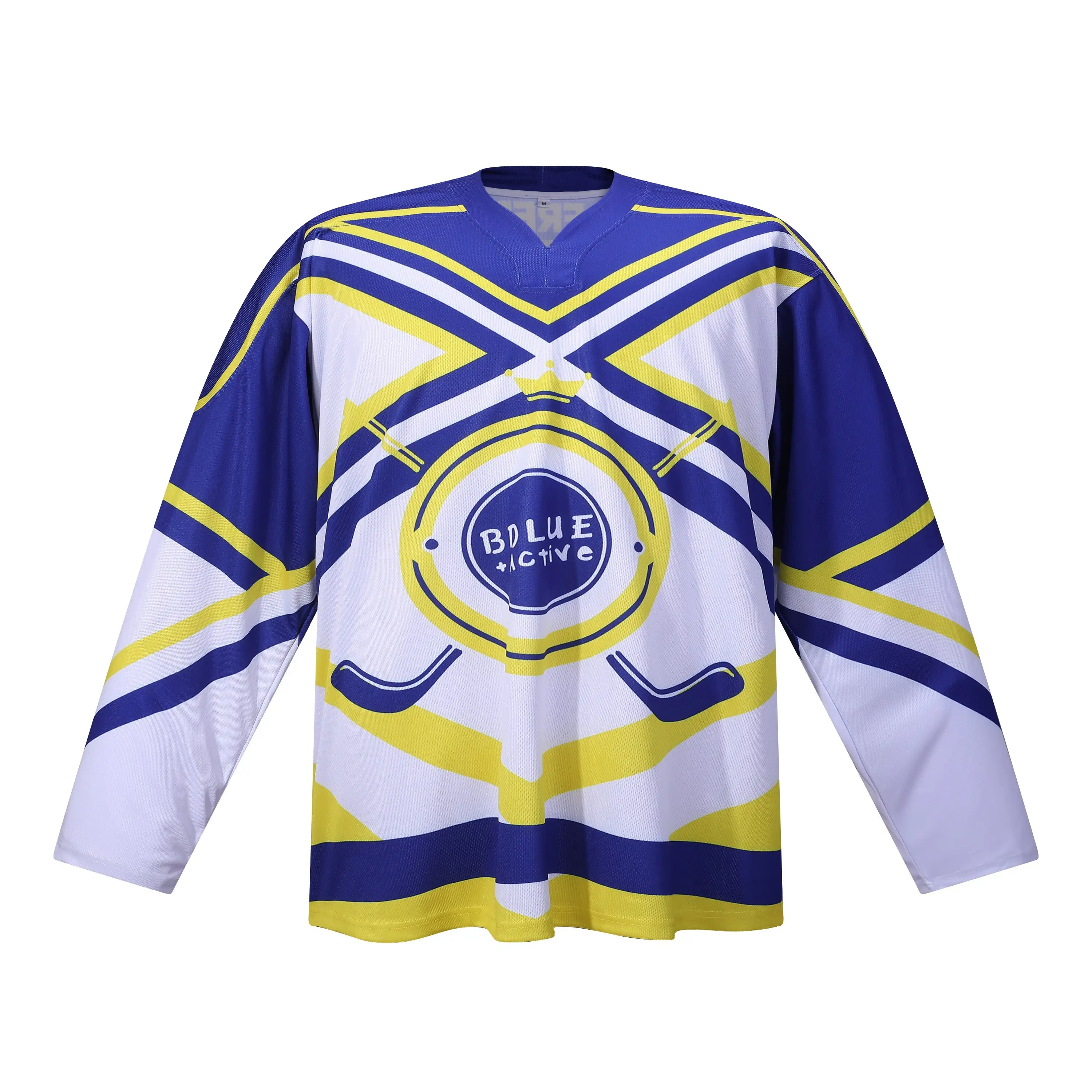 Monarcha Mórdhíol 100% poileistir Sublimation Lógó Saincheaptha Applique Oem Service Unisex Foireann Aosaigh Club Haca Oighir Jersey 1