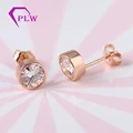 2 carats round d couleur Moisanite pierres 2 grammes 18k réel rose or belles boucles d'oreilles conçues 1