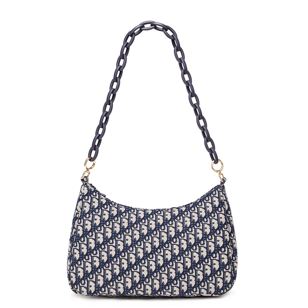 2024 New Fashion Handbags Light Lady Shoulder Bags Hobo Saddle Bag In Jacquard Denim 6