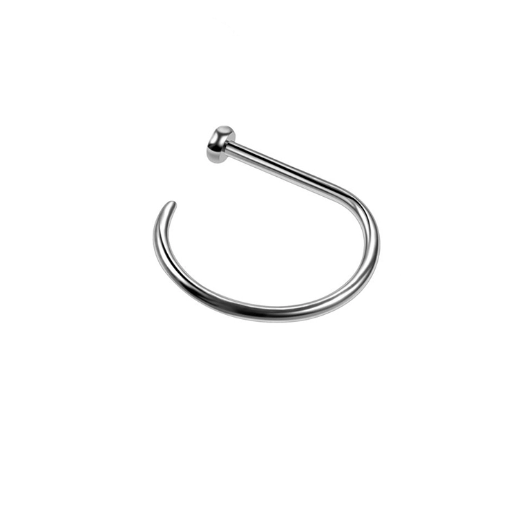 Eternal Astm F136 Titanium Nose Ring D Shape Nose Stud Piercing Fashion Body Women Girl Jewelry 1