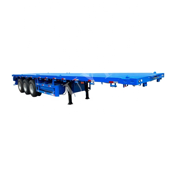 3 ejes de 40 pies de recipiente plano remolque de cama plana 1