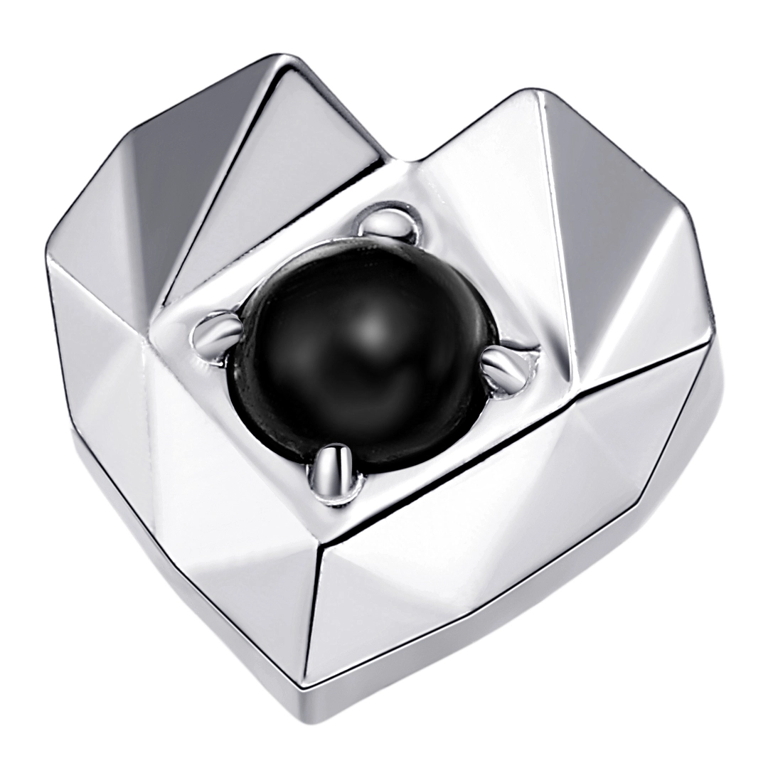 Eternal Metal Astm F136 Titanium Heart Shape Internally Threaded Top With Zircon Flat Lobe Labret Piercing Jewelry 1