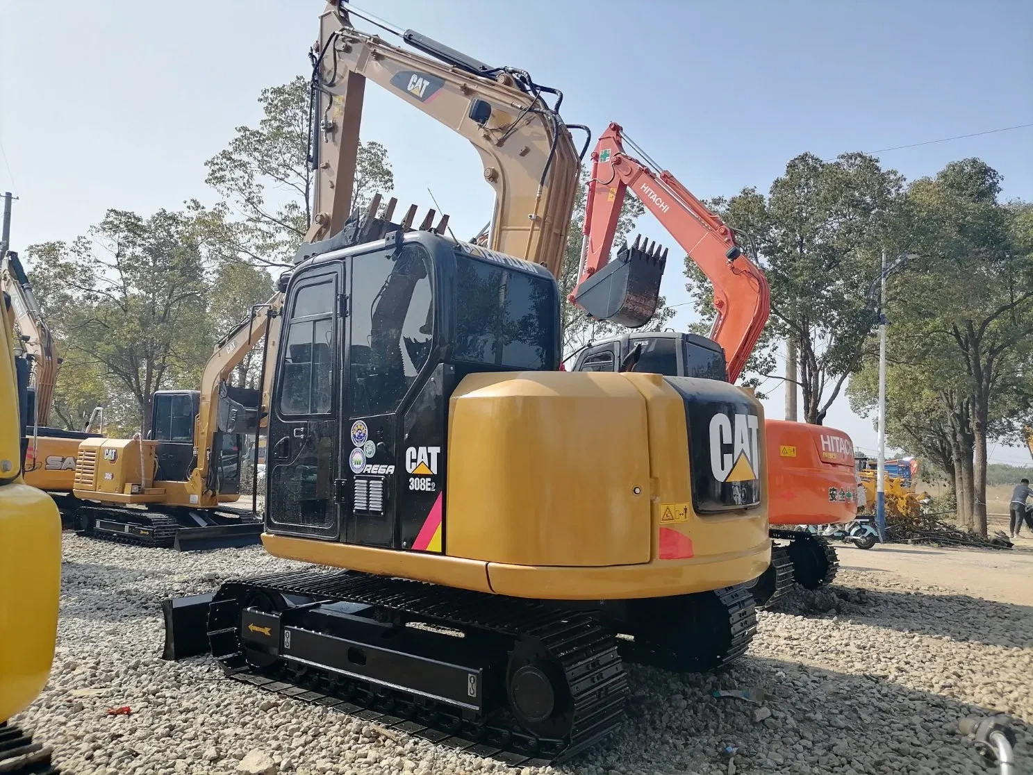 อุปกรณ์การก่อสร้างมือสองตัวรวบรวมข้อมูล Hydraulic Mini Excavator CAT308E CAT308C CAT306E CAT307E ต้นฉบับญี่ปุ่นในราคาต่ำ 1