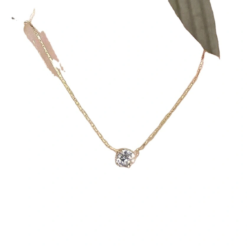 Fashionable And Exquisite Colorless Water Diamond Mini Collar Chain Gold Plated Necklace Wholesale Of Women's Jewelry 1