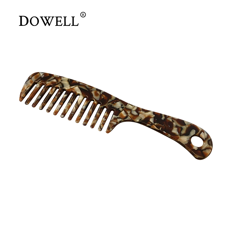 Dowell New Retro Simple Tortoiseshell Marble Texture Acetic Acid Hair Accessories 4mm Thick Acetate Hair Comb 1