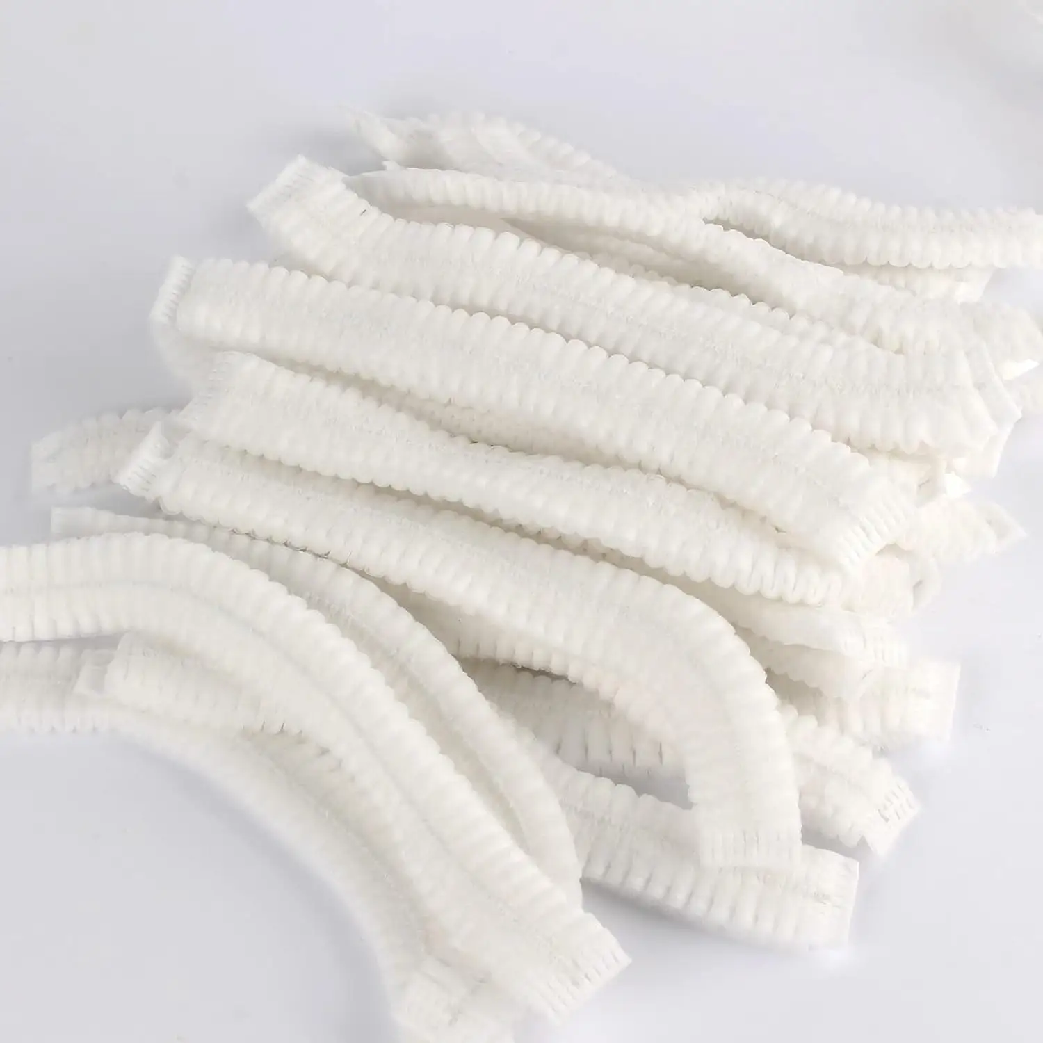 Disposable White Clip Cap With Double Elastic Band 1