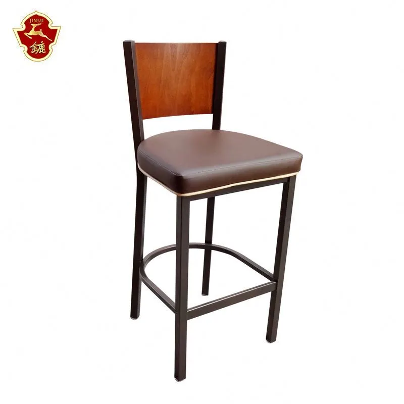 Custom Modern Garden Metal Frame Furniture Contemporary Bar Stool Parts Accessories Bar Stool Seat With Back 1