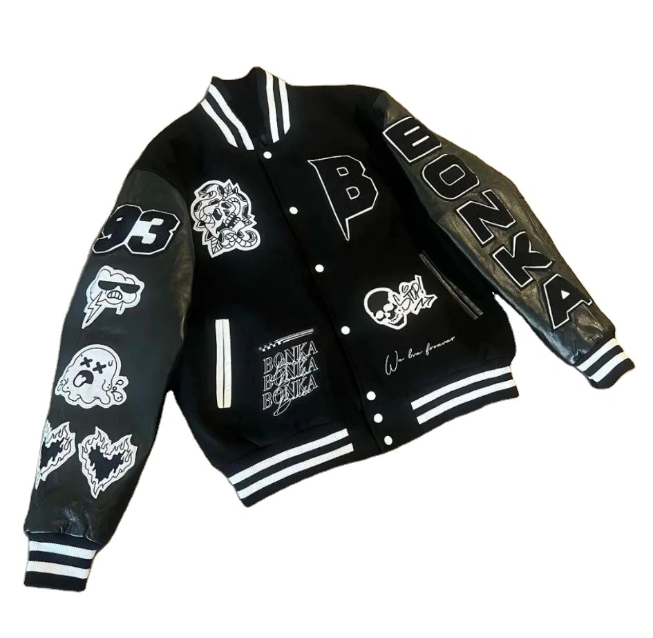 Custom High Quality Embroidery College Baseball Bomber Jacket 1