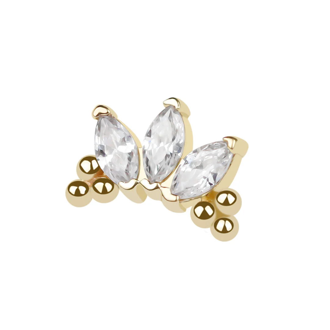 Piercing para labio sin aguja de oro fino de 14 k de Eternal Metal 1