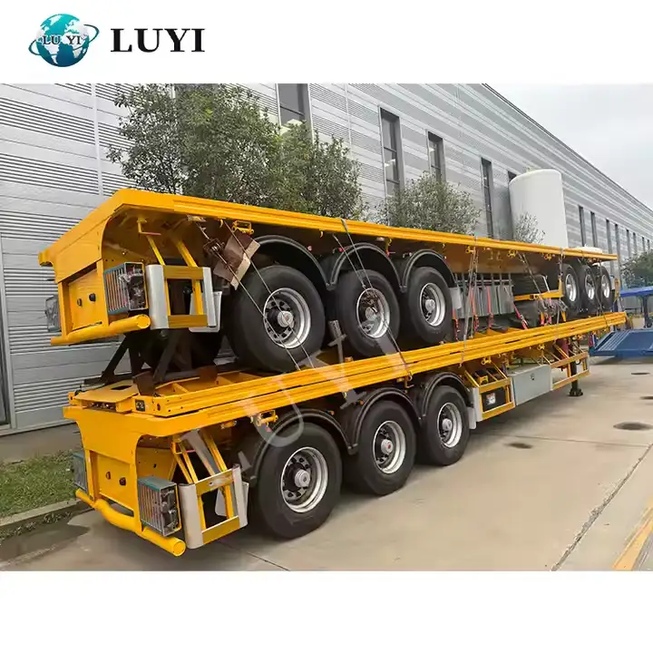 3-Axle 40ft Heavy-Duty Flatbed Trailer | Custom Container Chassis 1