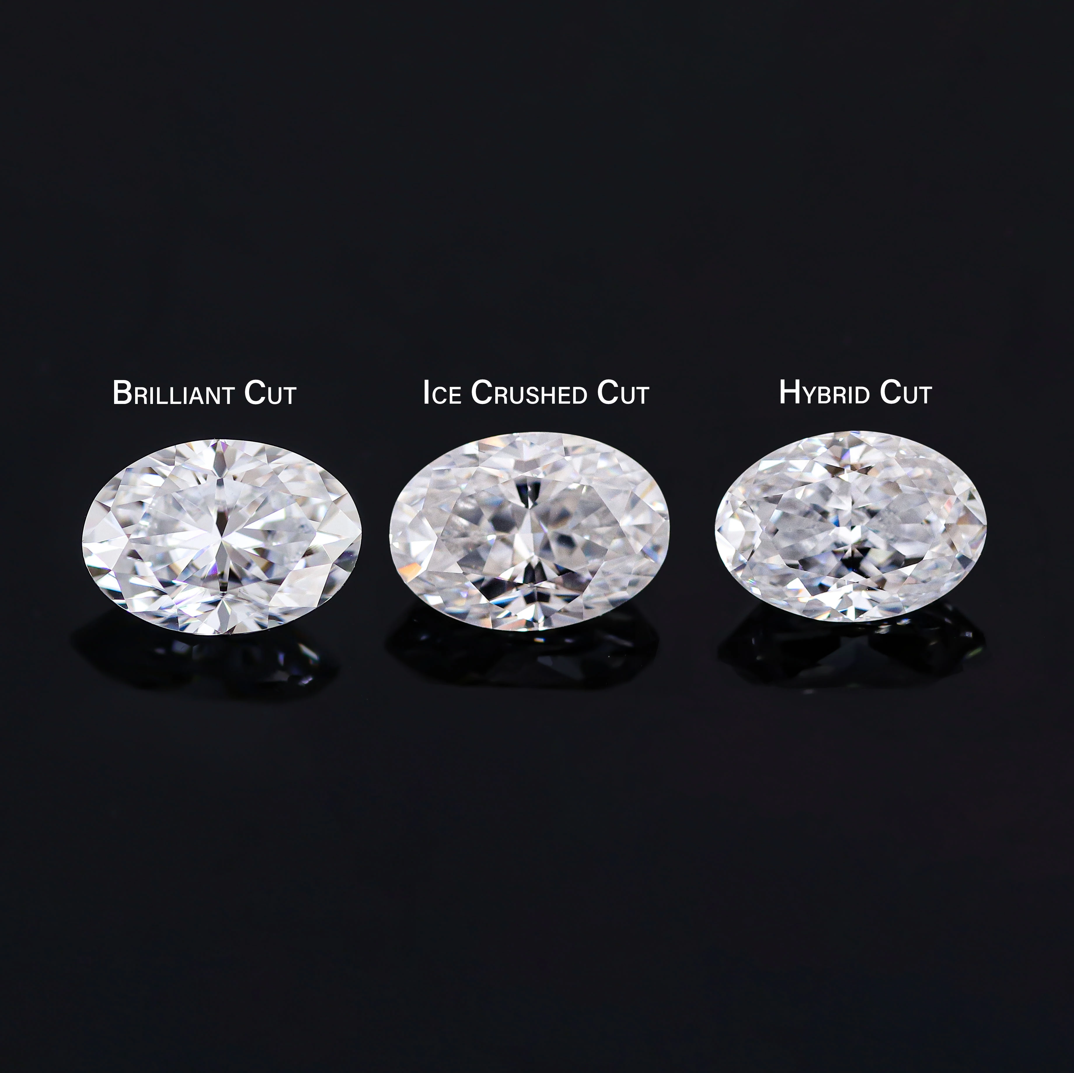 Loose Moissanite Stones Diamond 3 Oval Different Cut 8x10mm Hybrid Cut/brilliant Cut/ice Crushed Cut For Jewelry Custom Making 1
