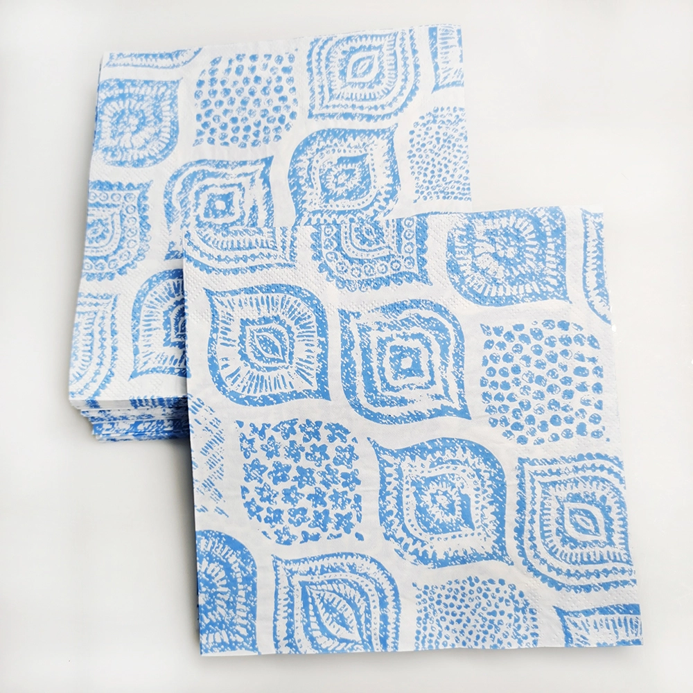 Servilleta de papel para decoupage con estampado de rayas azules para bodas & Cócteles 1
