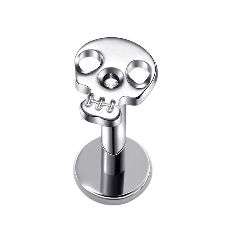 Eternal Metal Titanium Piercing Skull Internally Threaded Labret Titanium Piercing 1