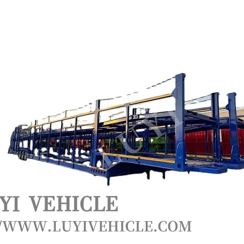 3 Axle 10-12 Positions Car Carrier Semi-trailer Truck Double Cargo Box Semi-trailer Truck 1