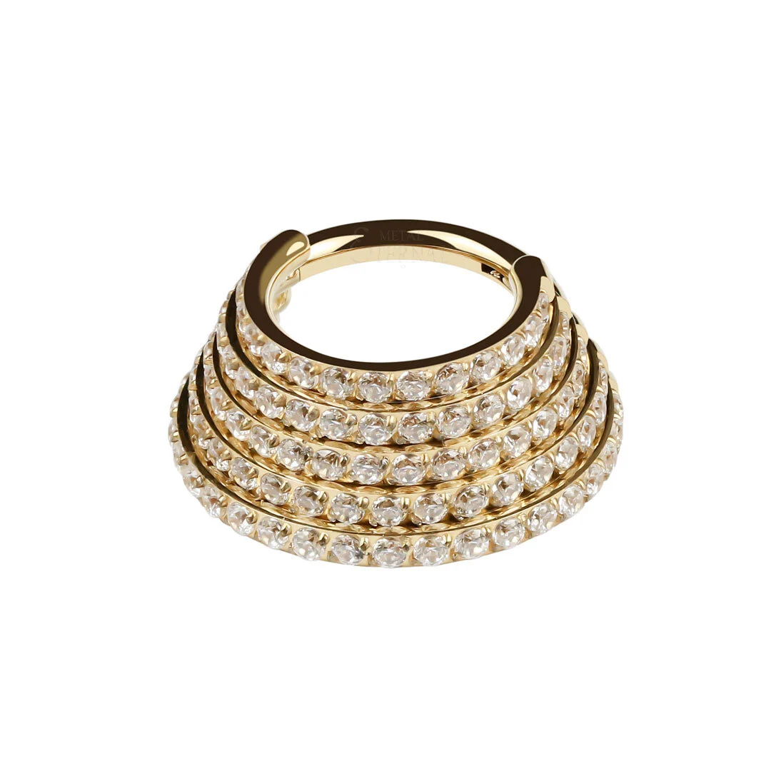 Anel de piercing de segmento articulado de titânio Eternal Metal PVD Gold ASTM F136 de luxo 1