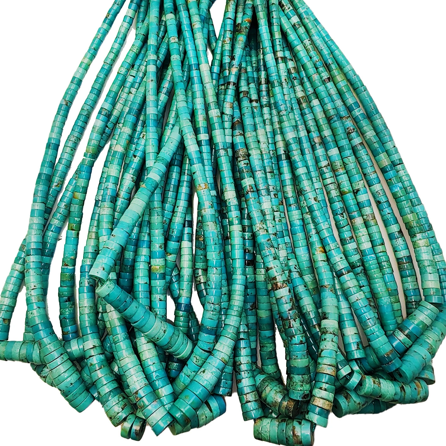 5-10mm Natural Turquoise Heishi Shape Beads Making Turquoise Choker Necklace Tiny Green Blue Beaded Meditation 1