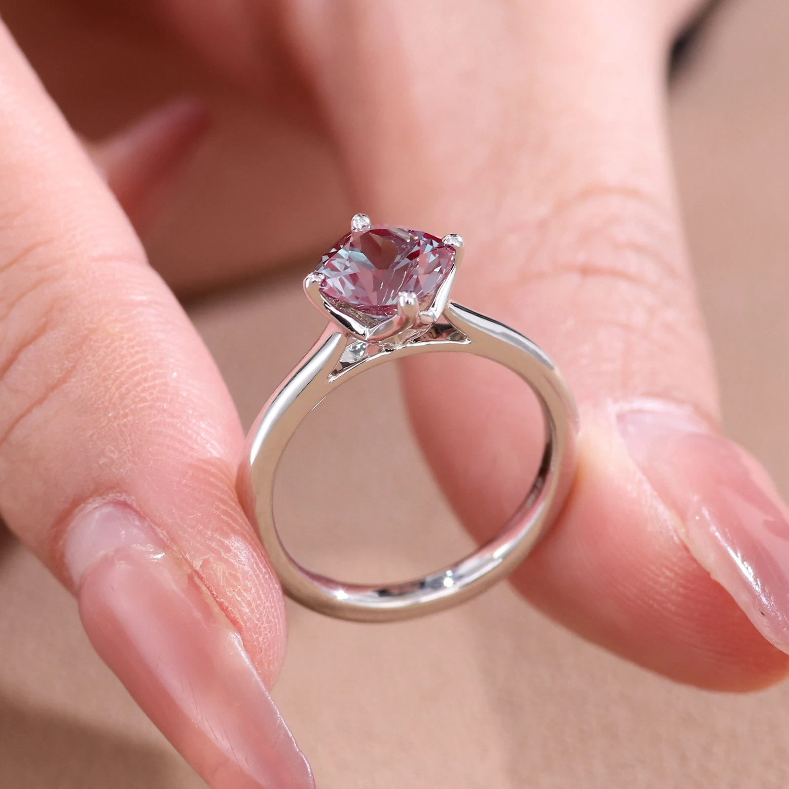Custom Fine Jewelry Rings 14k White Gold Gra Certificated Wedding Rings For Woman Engagement Moissanite Rings For Women 1