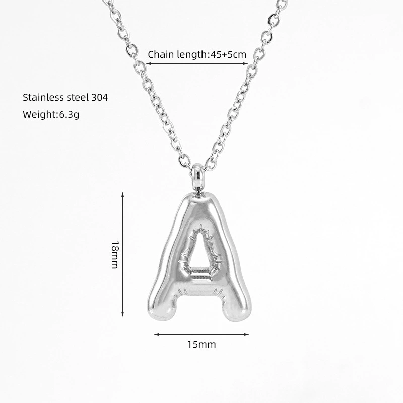 Wholesale Hip-hop Style Stainless Steel Chain Titanium 26-letter Pendants For Men And Women Universal Necklace 1