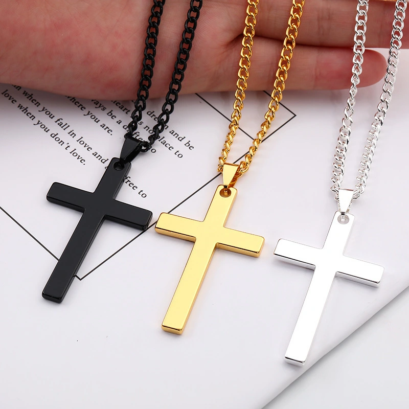 New Arrival Stainless Steel Cross Necklace Titanium Steel Pendant Jewelry Necklace For Man 1