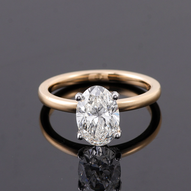 3 quilates anillo de moissanite de corte joyería fina de 14 quilates anillo de oro amarillo simple anillo de compromiso de estilo clásico 1