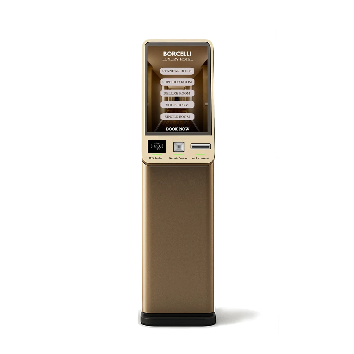 32-Zoll-Hersteller-Selbstbedienungsautomaten-Hotel-Check-in-Kiosk mit Barcode-Scanner-Kartenspender Rfid-Leser 1