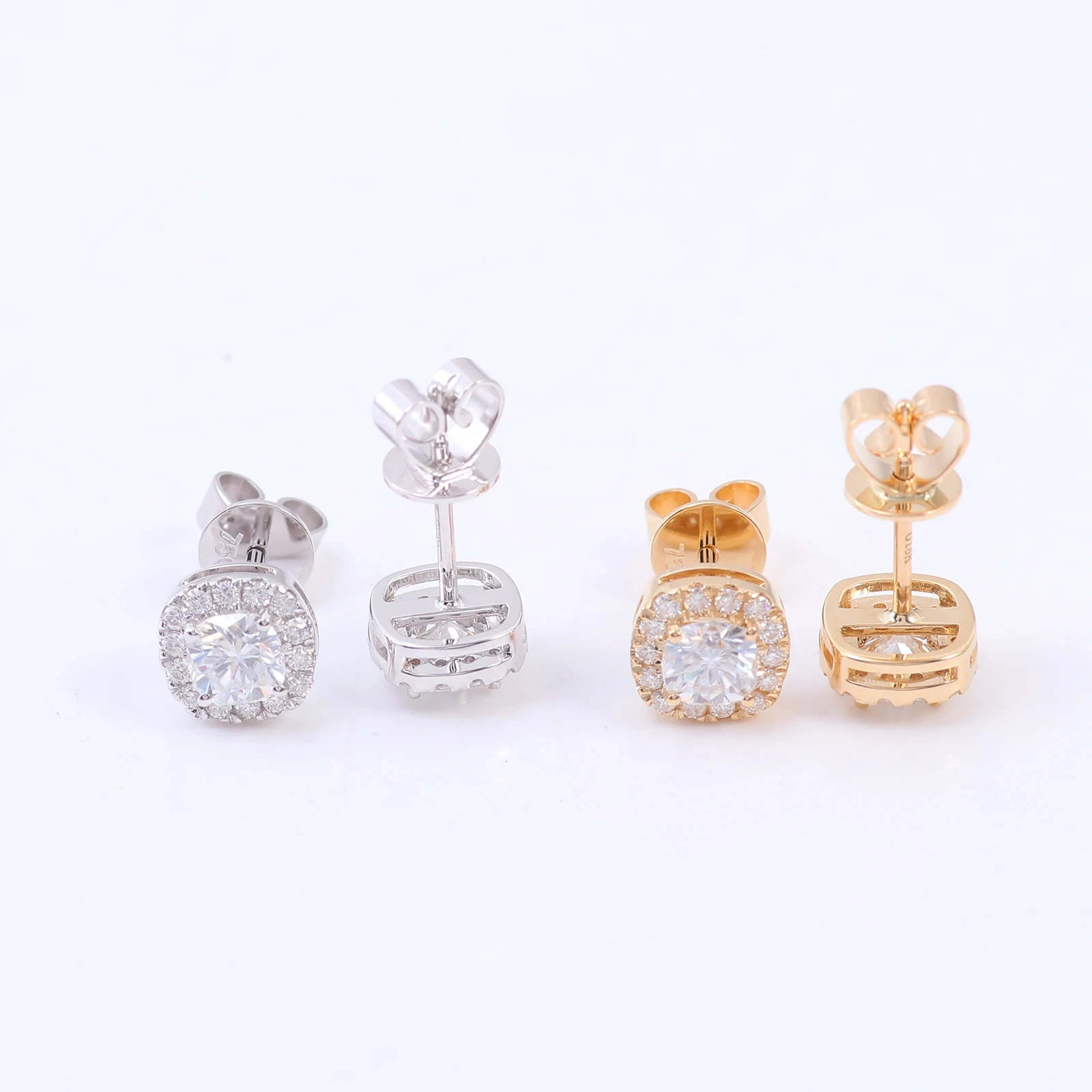 Round Cut Women Men Luxury Lab Grown Diamond Earrings 18k Yellow White Gold 1ct Dvvs1 Lab Diamond Stud Earrings 1