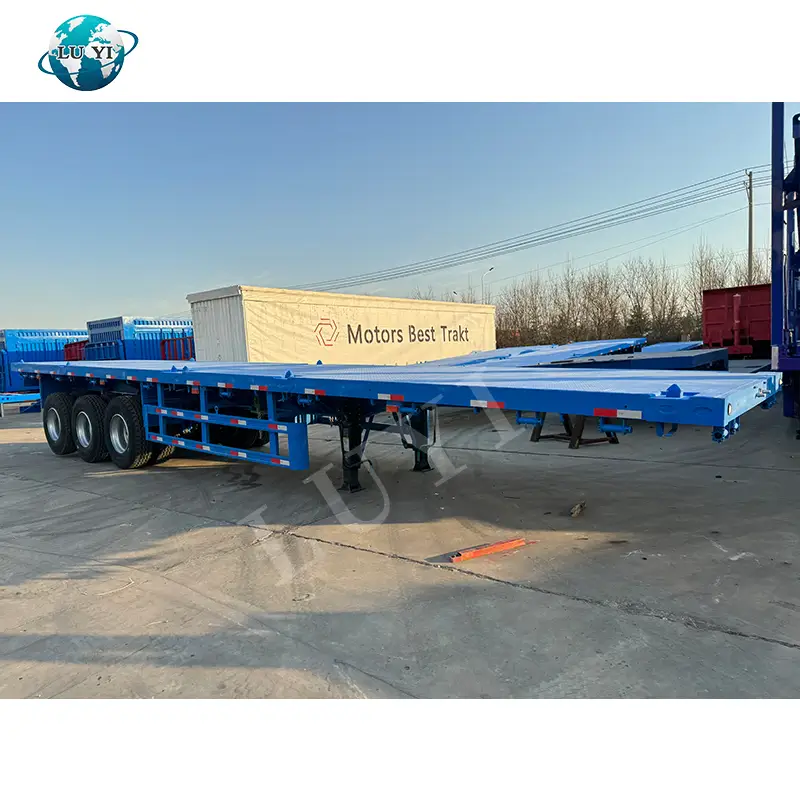 Luyi 30t 40ft مسطح الحاوية شبه مقطورة 1