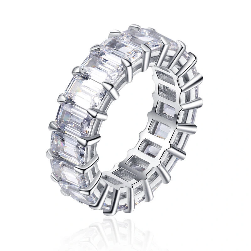 Provence Jewelry Moissanite Stone Ring Radiant Cut 10/14/18k Gold Menwomen Jewelry Hiphop Trendy Ring 1