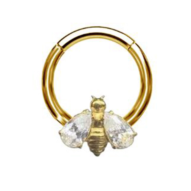 Eternal Metal Wholesale Astm F136 Titanium Bee Shaped Hinged Segment Ring Wholesale Piercing Jewelry 1