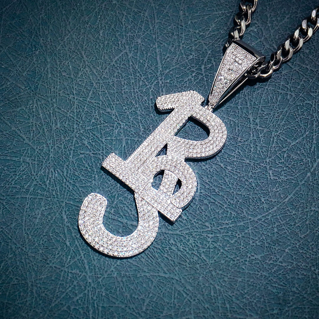 New Trending Iced Out Customize Name Pendant Hip Hop Jewelry 925 Sterling Silver Custom Letters Pendant Necklace For Jewelry Men 1