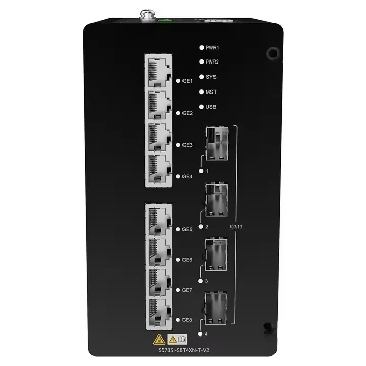 S5735I-H8T4S2XN-V2 98012185 interruptor de red con (8*10/100/1000Base-T puertos, 4*Puertos GE SFP (soporte HSR), 2*10GE SFP+ Puertos 1