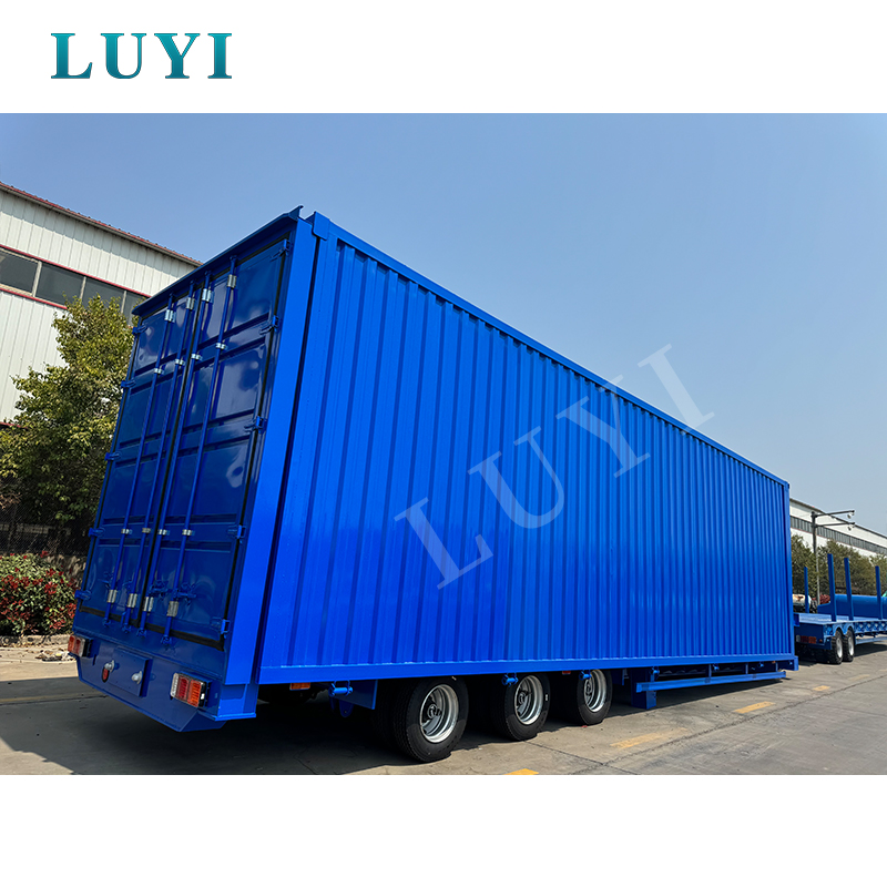 3 eje 40t, 50t, 60t, 100t Lowboy Box Trailer completo 5