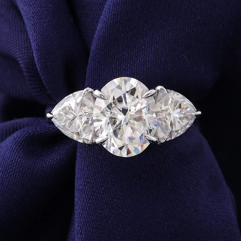 Joyería personalizada de Provence GRA Certificado Corte ovalado de 8x10 mm 3.0ct Moissanite Diamond Diamond Anillo 1