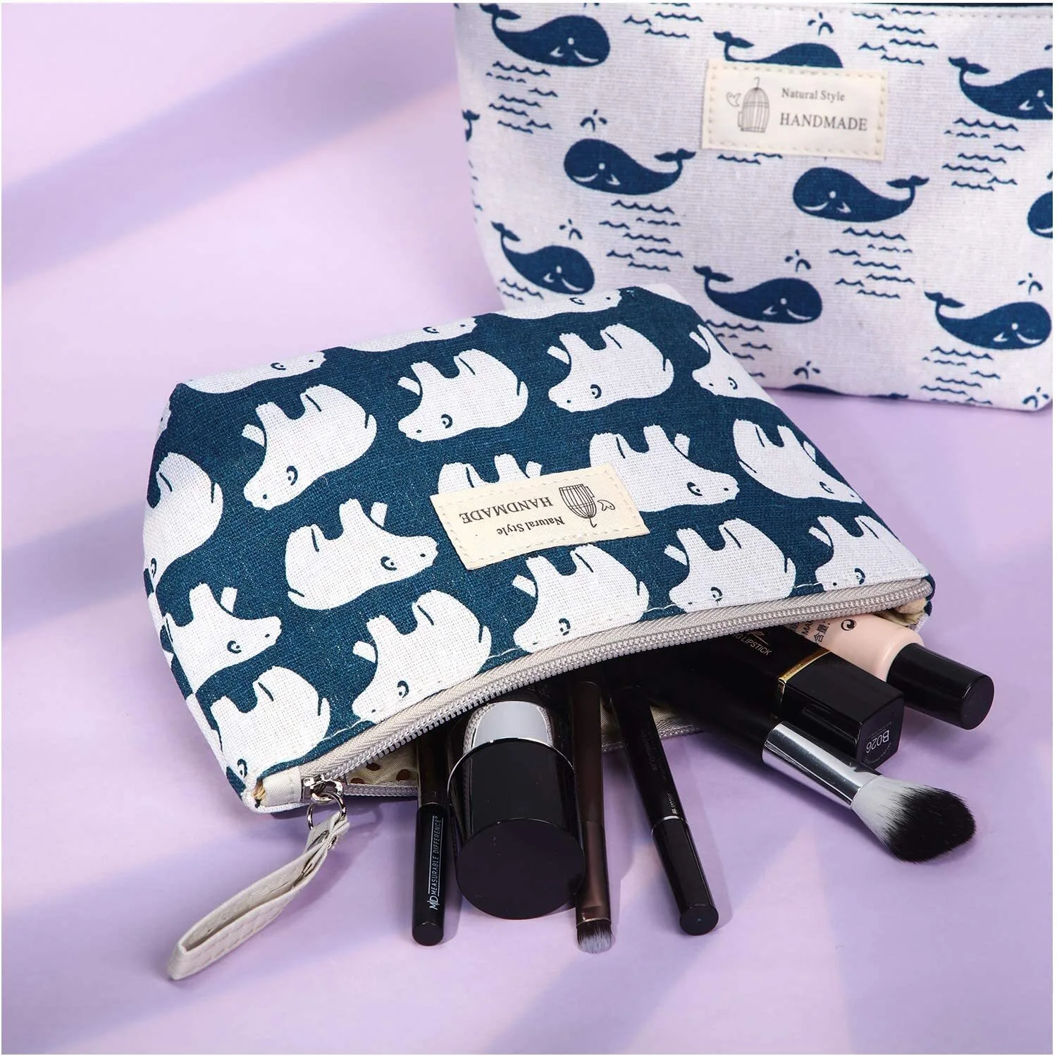 Wholesale Multifunctional Waterproof Canvas Cosmetic Bag Ecological Natural Cotton Canvas Cosmetic Bag Zipper Bag 1