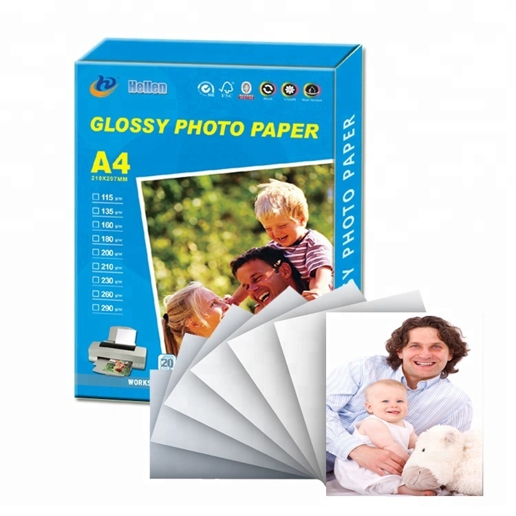 Papier photo à jet à jet haut brillant A4 Taille 115G-230G pour imprimer des photos / brochures 1