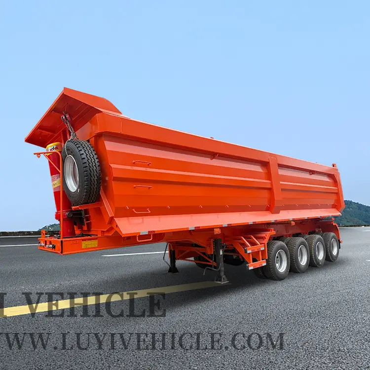 Горячие продажи высокого качества 60-80-тонных самосвалов могут быть настроены с 4-осевыми гидравлическими цилиндрическими самосвалами и полуприцерами 1