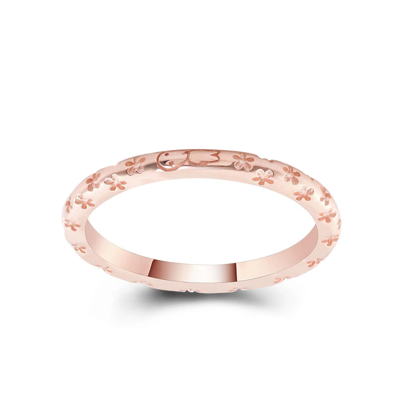 Party Custom Ring Graffiti Graffiti en forme de cerise en forme de cerise Elfe Match Light Light Men and Women peut porter de l'or rose 10k 1
