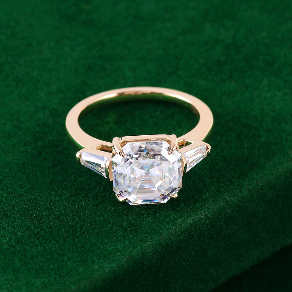 حلقات بروفانس مويسانيت للنساء مجوهرات الزفاف 3CT 10K 14K 18K 18K الذهب الصلب GRA معتمدة من خاتم الخطوبة Moissanite 1