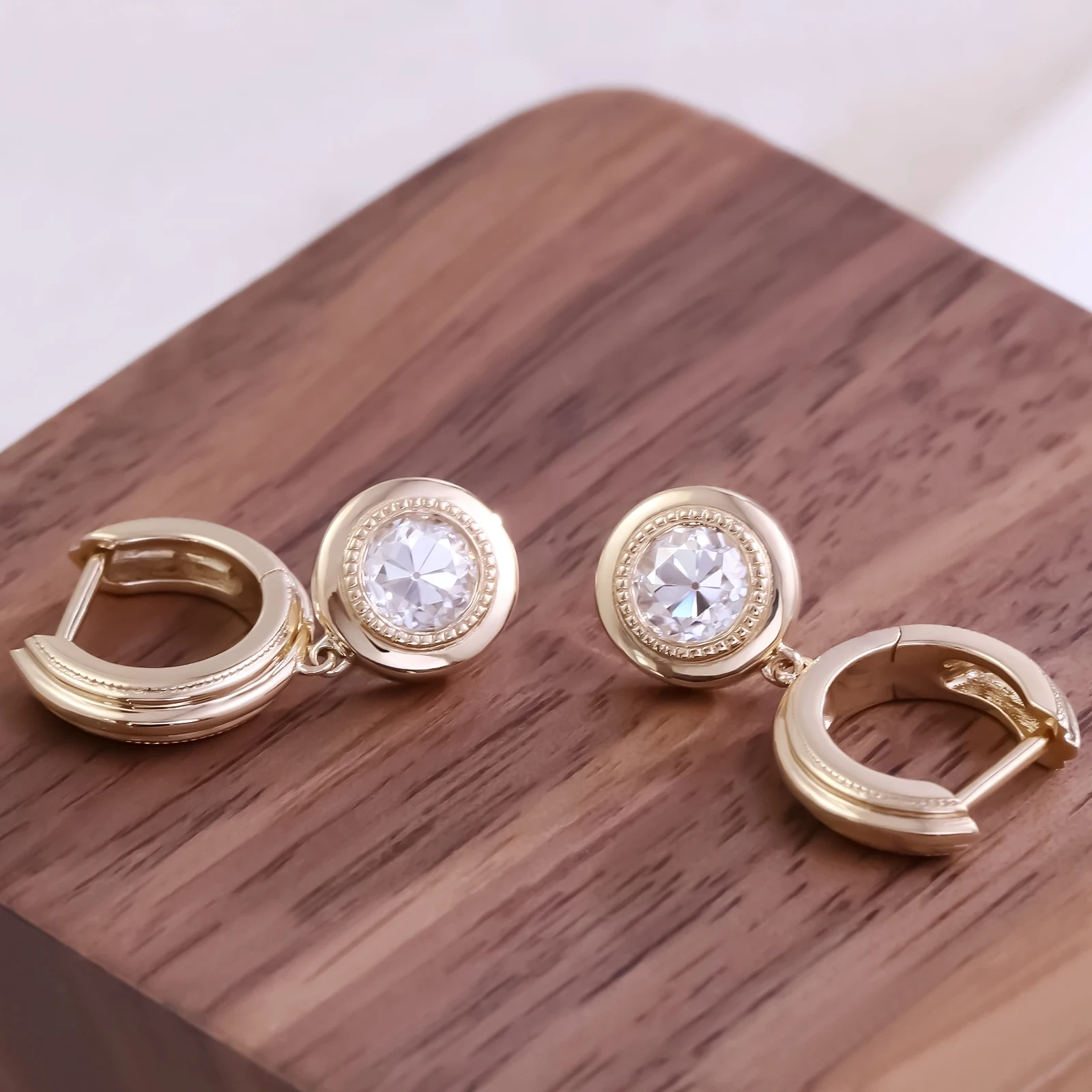 Hot Sale Special Fine Jewelry Dangle Earrings Def 5mm 0.5ct Each Loose Moissanite /lab Diamond Earrings 14k Earrings Design 1