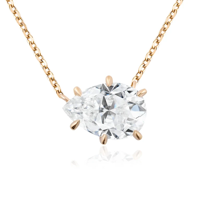 Provence Jewelry 2 Carat Moissanite 10k 14k 18k Gold Necklace Classic Fashion Style For Female Girlfriend 1