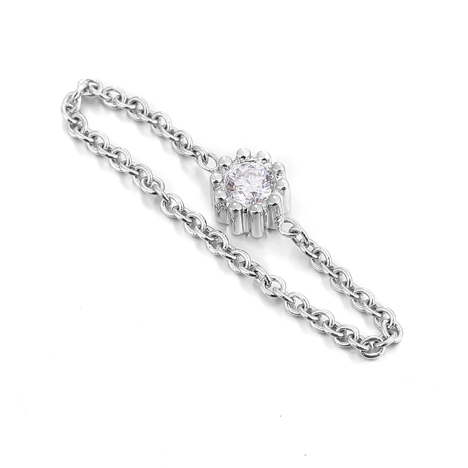 Provence Bijoux Chaîne de liaison personnalisée Céxe 5 mm 0,5 cmt def / vvs Moisanite Loose Stone 10k Anneaux d'or solide Femmes Fine bijoux 1