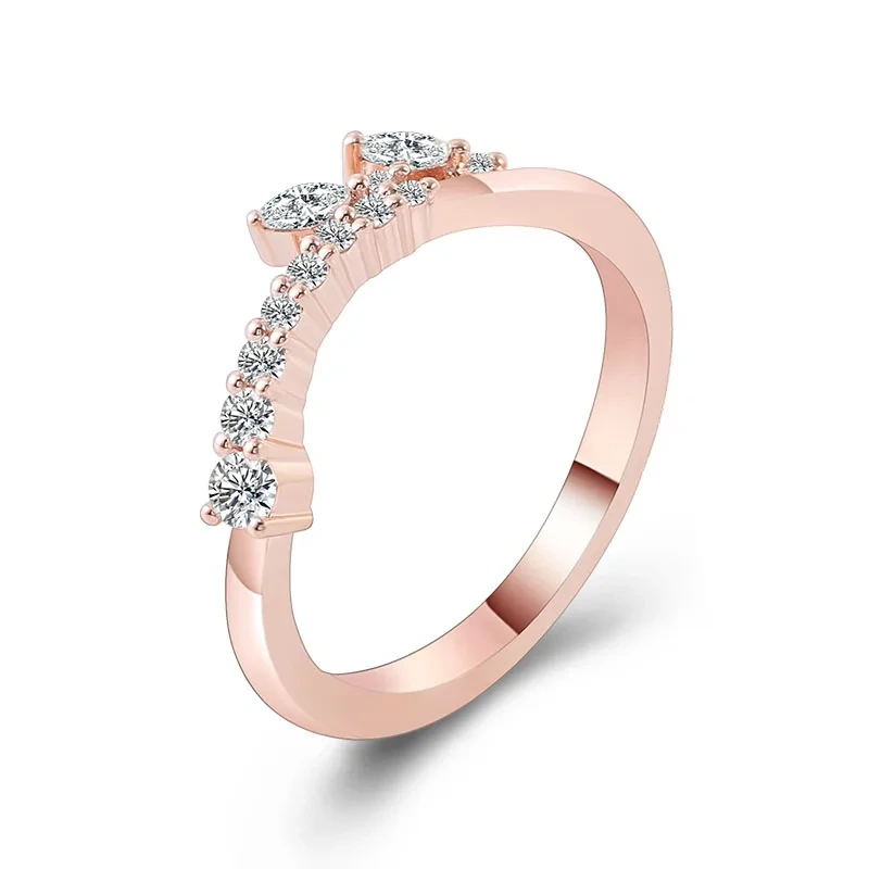 Bague de fiançailles en solide 14k / 18k jaune en or jaune Moissanite 1ct marquise coupé anneaux de mariage en diamant 1