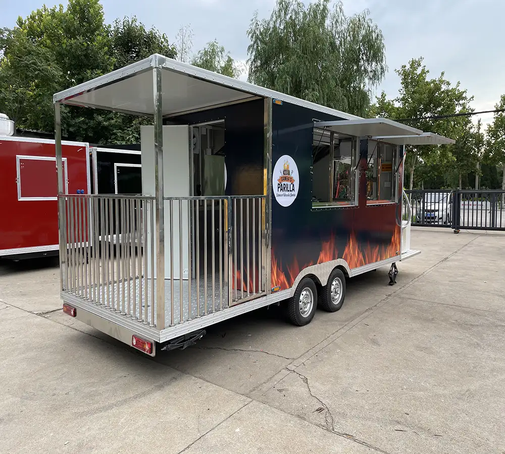 Mobile Supply Food Trailer Us Standard Food Cart on Wheels Small Fiberglass Food Concession Trucks With Grill and Fryer 1